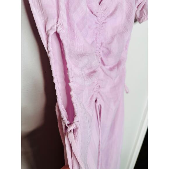 LOUNA Purple Hourglass Side Cutout Short Sleeve Ruched Middle Dress Size XS - Picture 12 of 13